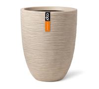Capi Europe - Vase élégant Bas Waste Rib NL - 34x46 - Terrazzo Beige - Ouverture Ø34 - Pot intérieur et extérieur - KTBR782