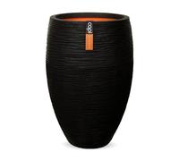 Capi Europe - Vase élégant Deluxe Rib NL - 38x58 - Noir - Ouverture Ø38 - Pot intérieur et extérieur - KBLR1131