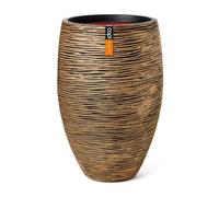 Capi Europe - Vase élégant Deluxe Rib NL - 51x72 - Or - Pot de Fleurs pour intérieur et extérieur - Cache-Pot - Pot de Plantation - Jardinière - Plastique - KBGR1138