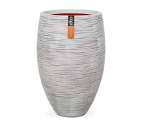 Capi Europe - Vase élégant Deluxe Rib NL - 55x85 - Ivoire - Ouverture Ø55 - Pot intérieur et extérieur - KOFI1132