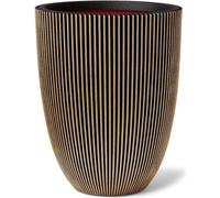 CAPI EUROPE Vase élégant GROOVE - 34x46 cm - Noir et doré - Résistant aux intempéries