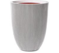 Capi Europe - Vase élégant Bas Groove NL - 34x46 - Ivoire - Ouverture Ø27 - Pot pour Une Utilisation à l'intérieur et à l'extérieur - Incassable - 100% Recyclable - KGVI782