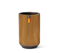 Capi Europe - Vase Haut Groove Black & Gold - 14x22 - Or - Ouverture Ø12 - Pot pour l'intérieur - BGVGB433