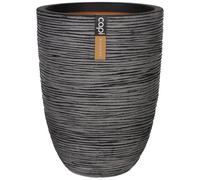 Capi Europe – Pot à fleurs Nature Rib élégant bas – 46 x 58 cm – Anthracite – KOFZ783