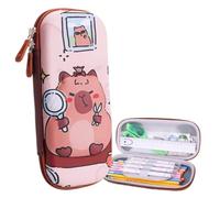 Capibara 3D Stéréo Boîte à crayons pour enfants Motif dessin animé mignon Grande capacité Multifonctionnel Trousse à crayons pour garçons et filles Sac de rangement pour la rentrée scolaire Cadeau de