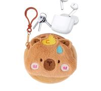 Capibara Keychain - Pendentif jouet en forme de roche, sac pour écouteurs, mini porte-monnaie | Beau design Capibara, accessoire de rangement en fourrure douce pour filles Muj, Sans voix, Siehe