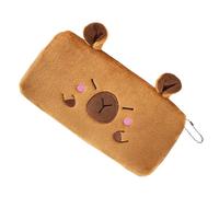Capibara Trousse en peluche marron 20 cm 50 g | Sac de rangement avec fermeture éclair douce et moelleuse de grande capacité, cette nouvelle housse pour animaux fournit un transport organisé pour les