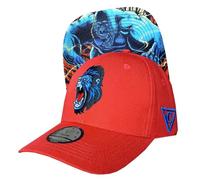 Capiche [99+ Designs] Casquette de Baseball Orange, Gorilla Curved, d'été Hommes, Rouge, Terre Cuite, entraînement, Solide avec Gorille Dos argenté