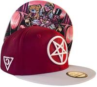 Capiche [99+ Designs] Casquette de Baseball Rouge et Blanche pour Hommes, Poupée maudite, Basecap Casquettes effrayante Snapback Unisexe