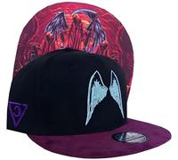 Capiche [99+ Designs] Chapeau de Baseball d'ange, Angels of Death, Casquette Docker, à Ailes, Snapback Noir avec Bord en Daim Violet, hantée, Mystique, Style Gothique
