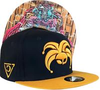 Capiche [99+ Designs] Chapeau de Clown, King Snapback Cap Hommes Amusant, Bleu Nuit et Jaune, Casquette Baseball Moutarde, Art Horreur Sombre Tatouage, Couronne, Flatcap