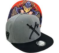 Capiche [99+ Designs] Chapeau Viking, The Snapback Cap, vêtements de Sport pour Hommes, Casquette Basketball Vikings, Grise norvégienne, Hache