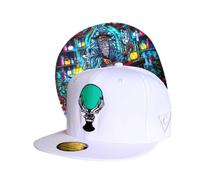 Capiche [99+ Variantes] Casquette Snapback Lost Wizard pour Enfants - Chapeau Blanc avec Broderie Boule de Cristal Verte, Art sous-visière Laboratoire Magique, réglable