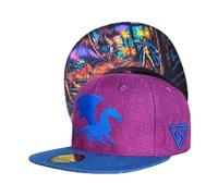 Capiche [99+ Variantes] Casquette Snapback Magic Spell pour Enfants - Chapeau en Coton Violet et Bleu avec Broderie Dragon, Art sous-visière Wizard Duel, réglable
