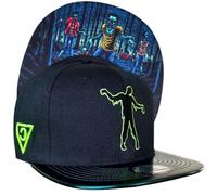 Capiche [99+ Variantes] Casquette Snapback Zombie Apocolypse - Chapeau Noir avec Silhouette de Qui Brille dans Le Noir, Art sous-visière la Horde forestière, Bord métallique,