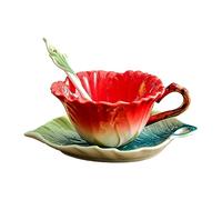 CAPIJIONG 180ml émail couleur Jungle série café fleur thé set pour bureau maison restaurant café salon bar-Hibiscus