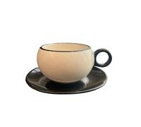 CAPIJIONG 270 ml/9 oz Creative Floral Coffee Cup Saucer, Home Couple Tasse d'eau potable - Blanc - 270 ml