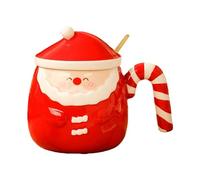 CAPIJIONG 460ml/15oz Arbre de Noël Créatif Dessiné à la Main Père Noël Mug Relief Mignon Tasse à Lait Céramique Style 1-301-400ml