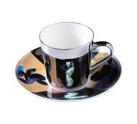 CAPIJIONG La tasse miroir à café multi-reflets de 200 ml reflète la créativité personnalisée et la tasse à thé floral minimaliste pour le bureau à la maison-Peinture argentée abstraite du corps