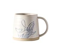 CAPIJIONG Mug motif océan 400 ml, bleu et blanc en porcelaine sous glaçure couleur baleine