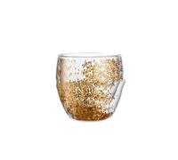 CAPIJIONG Tasse à café en verre isotherme double couche avec paillettes épaisses, motif ciel étoilé, mignon et créatif, 250 ml, style court - Couleur aléatoire