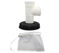 CAPILLE DE FILTRE TOTE IBC | Couvercle supérieur DN150 avec a adaptateur Elbow 45 ° et 90 ° CAPLE PLASTIQUE ENFIR EXPRISE AVEC LE SIGNIFICATION | Connecteur de drainage en laiton Adaptateur de robinet