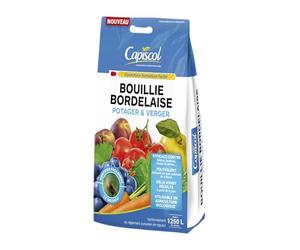 CAPISCOL Bouillie Bordelaise - 5kg - 1250L De Solution - Granulés A Dissoudre - Fongicide Polyvalent - Traitement Préventif & Traditionnel - Mildiou Tavelure Cloque Du Pêcher - Coloration Bleue BB5