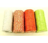 CaPiSo Corde en Coton 4 x 100 m de Ficelle - 2 mm - Blanc/Orange/Vert Clair
