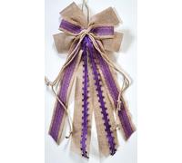 CaPiSo Ruban double en jute fait main - 20 x 40 cm - Sans bricolage - Pour anniversaire, Noël, mariage, Noël - Décoration de Noël (dentelle 4 cm violet)