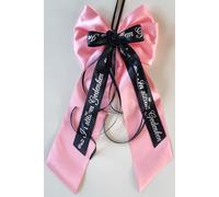 CaPiSo Ruban double en satin fait à la main - 20 x 40 cm - Sans bricolage - Pour deuil, funéraire - Pour couronne funéraire - Inscription « commémoration » (rose commémoratif)