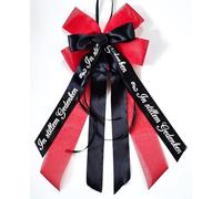 CaPiSo Ruban double en toile de jute fait main - 20 x 40 cm - Sans bricolage - Pour anniversaire, Noël, mariage, Noël - Décoration de Noël (commémoration rouge/noir)