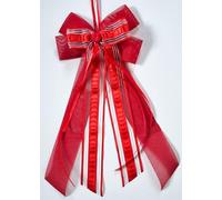 CaPiSo Ruban double en toile de jute fait main - 20 x 40 cm - Sans bricolage - Pour anniversaire, Noël, mariage, Noël - Décoration de Noël (cœur rouge et doré)