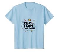 Capitaine de l'équipe Meme : Responsable de la Culture Internet T-Shirt, Enfant, Bleu Céleste, 3 Ans