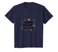 Capitaine de l'équipe Meme : Responsable de la Culture Internet T-Shirt, Enfant, Bleu Marine, 4 Ans