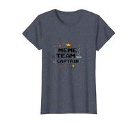 Capitaine de l'équipe Meme : Responsable de la Culture Internet T-Shirt, Femme, Bleu Chiné, XXL