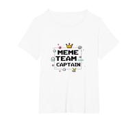 Capitaine de l'équipe Meme : Responsable de la Culture Internet T-Shirt, Femme Grandes Tailles, Blanc, 3X