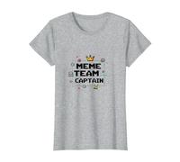 Capitaine de l'équipe Meme : Responsable de la Culture Internet T-Shirt, Femme, Gris Chiné, XL