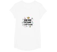 Capitaine de l'équipe Meme : Responsable de la Culture Internet T-Shirt, Fille, Blanc, XS