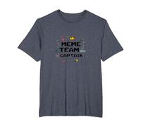Capitaine de l'équipe Meme : Responsable de la Culture Internet T-Shirt, Homme Grandes Tailles, Bleu Chiné, 5X Tall