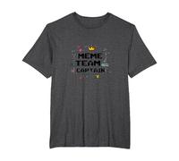 Capitaine de l'équipe Meme : Responsable de la Culture Internet T-Shirt, Homme Grandes Tailles, Chiné Foncé, 5X Tall