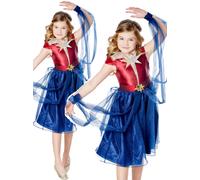 Capitaine Marvel Filles Robe Déguisement Officiel Enfants Livre Jour Costume
