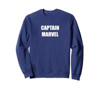 Capitaine Marvel Sweatshirt, Unisexe pour Adultes, Bleu Marine, XXL