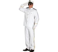 Capitaine Navigateurs Aventure Maritime Blanc Costume Marin Carnaval Look Tenue Militaire Noble MWD, Taille : 54 - 56 (XL) Couleur : Blanc