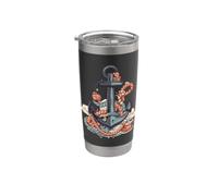 Capitaine Naviguant Avec Voilier Ancre Bateau Conduite Gobelet isotherme en acier inoxydable double paroi