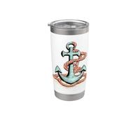 Capitaine Naviguant Avec Voilier Ancre Bateau Conduite Gobelet isotherme en acier inoxydable double paroi
