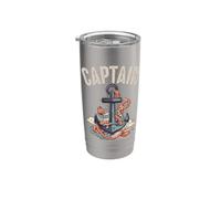 Capitaine Naviguant Avec Voilier Ancre Bateau Conduite Gobelet isotherme en acier inoxydable double paroi