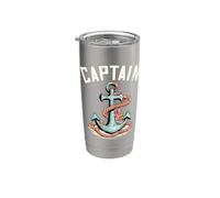 Capitaine Naviguant Avec Voilier Ancre Bateau Conduite Gobelet isotherme en acier inoxydable double paroi