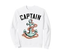 Capitaine Naviguant avec Voilier Ancre Bateau Conduite Sweatshirt