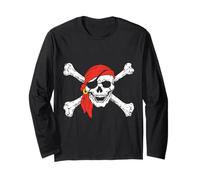 Capitaine Pirate - Crâne et os croisés, Voyageur, Wander Sailing Manche Longue
