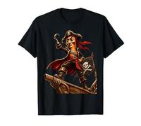 Capitaine Pirate sans Peur Tung Sahur Halloween Bateau hanté T-Shirt